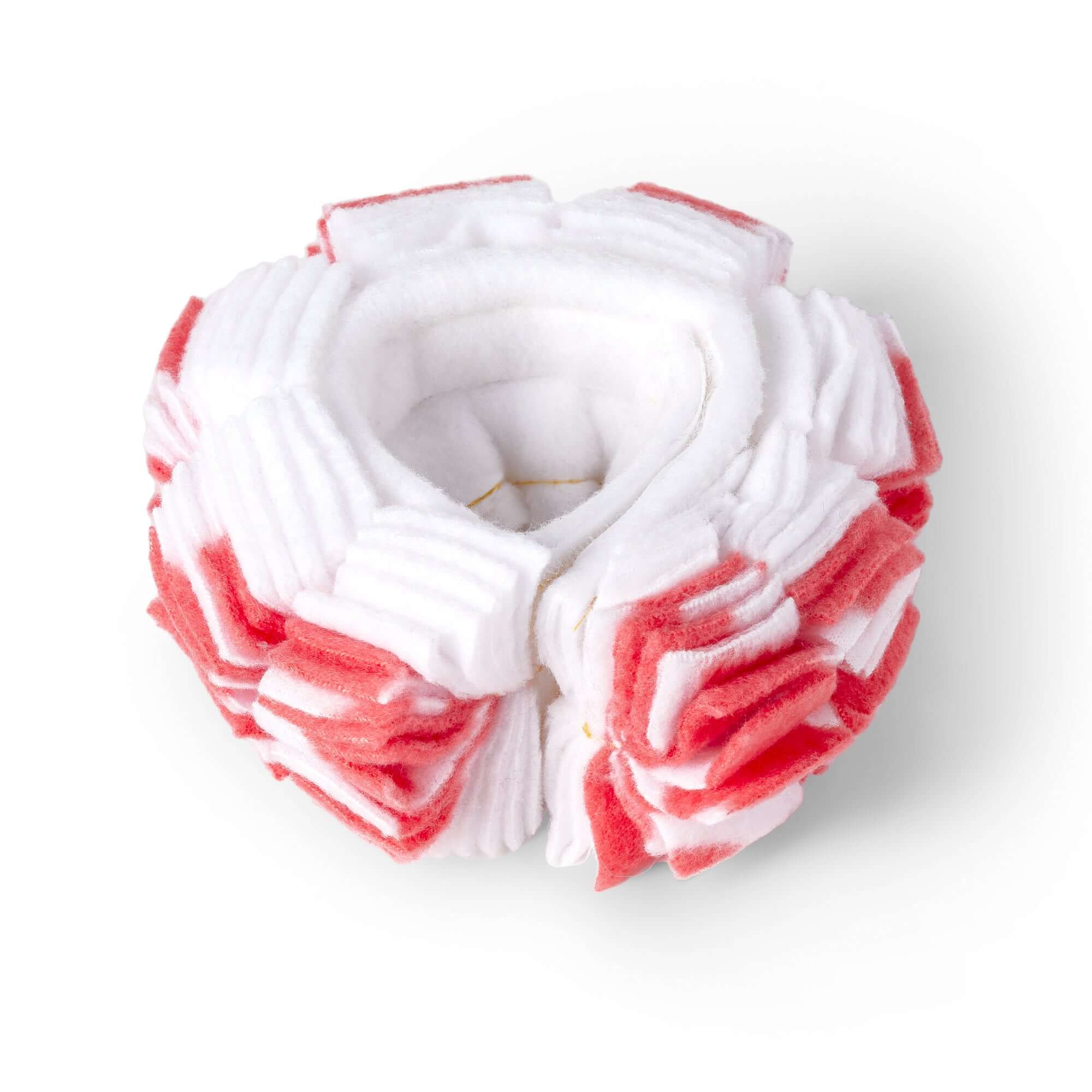 Fringy Neck Wrap Bird Collar - Red and White Feather Plucking Barrier for Parrots