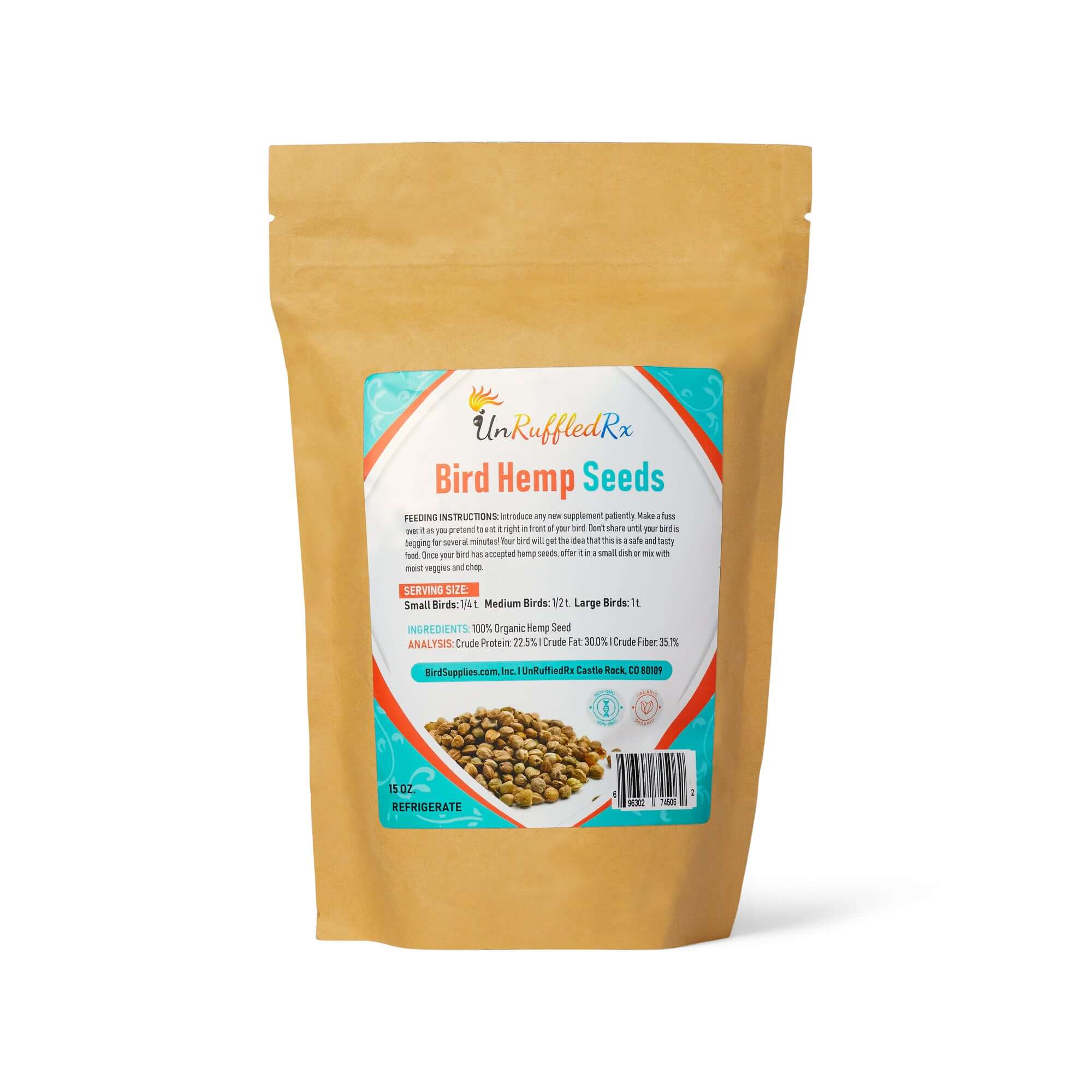Natural hemp seeds for birds ā rich in omega fatty acids for healthy feathers - the perfect bird chop topper