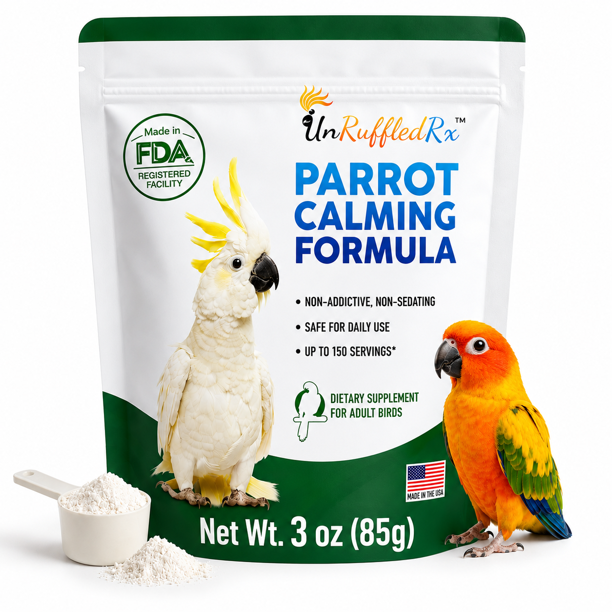 Parrot Calming Supplement with L-Theanine & GABA, 3oz