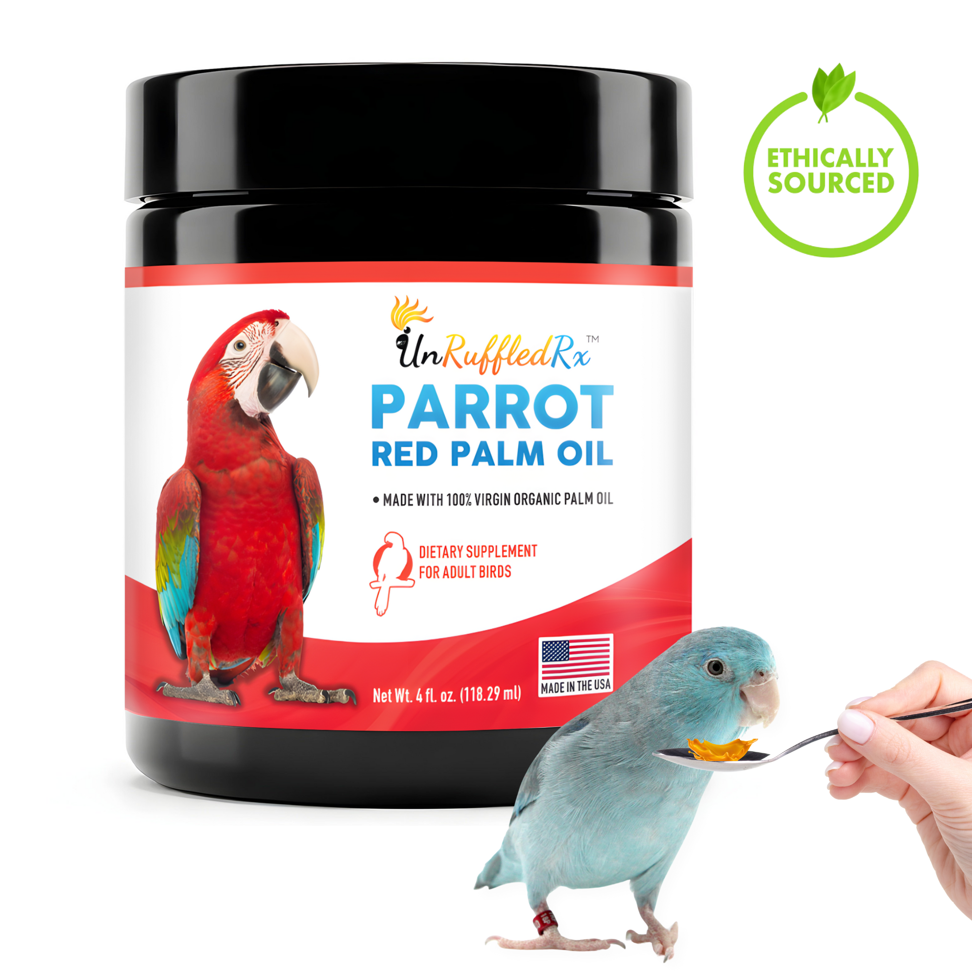 Parrot Red Palm Oil | Pro-Vitamin A & Sheen | UnRuffledRx™