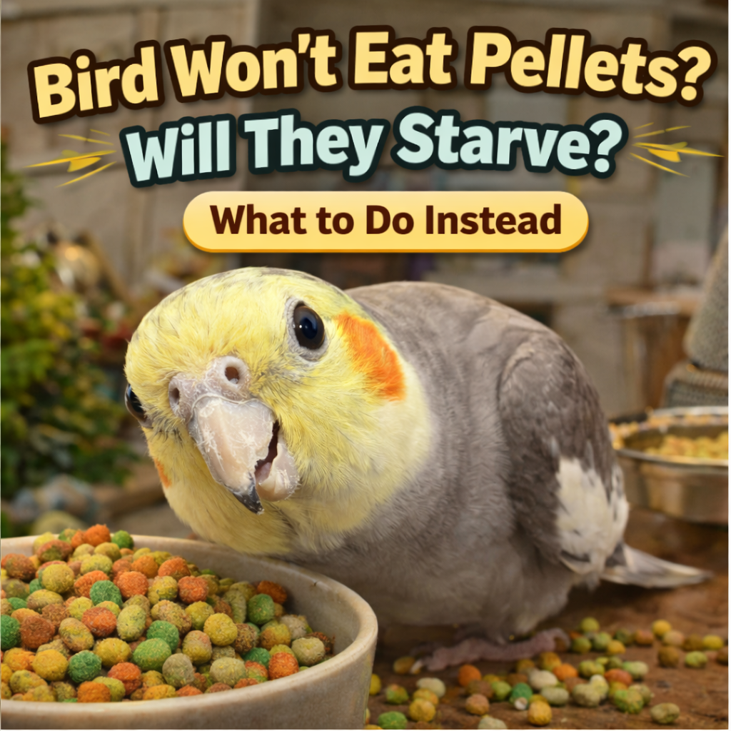 cockatiel refusing to eat pellets bird won’t eat pellets will they starve bird diet transition problem