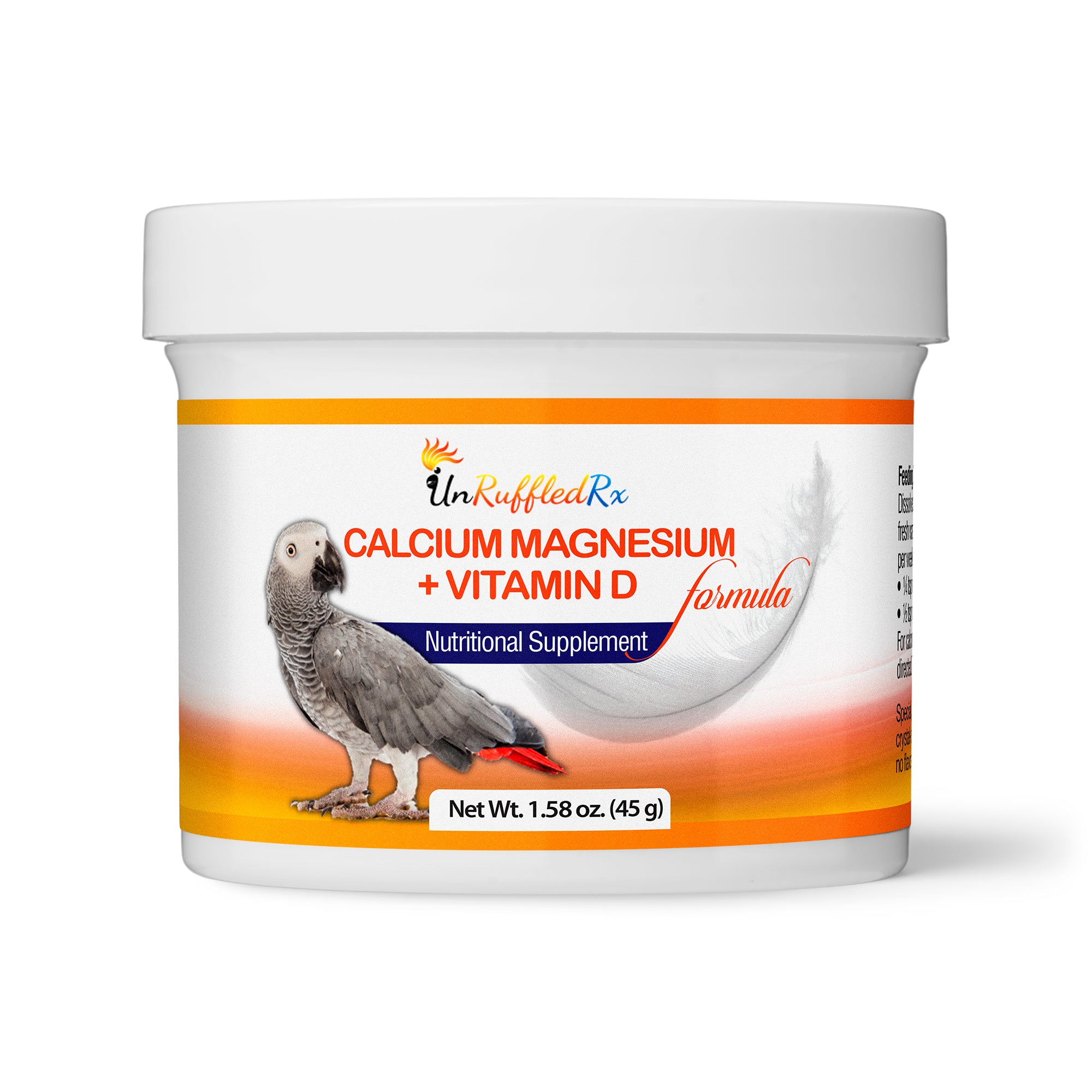 UnRuffledRx Calcium for Birds | Calcium, Magnesium + D3 Bird Supplement