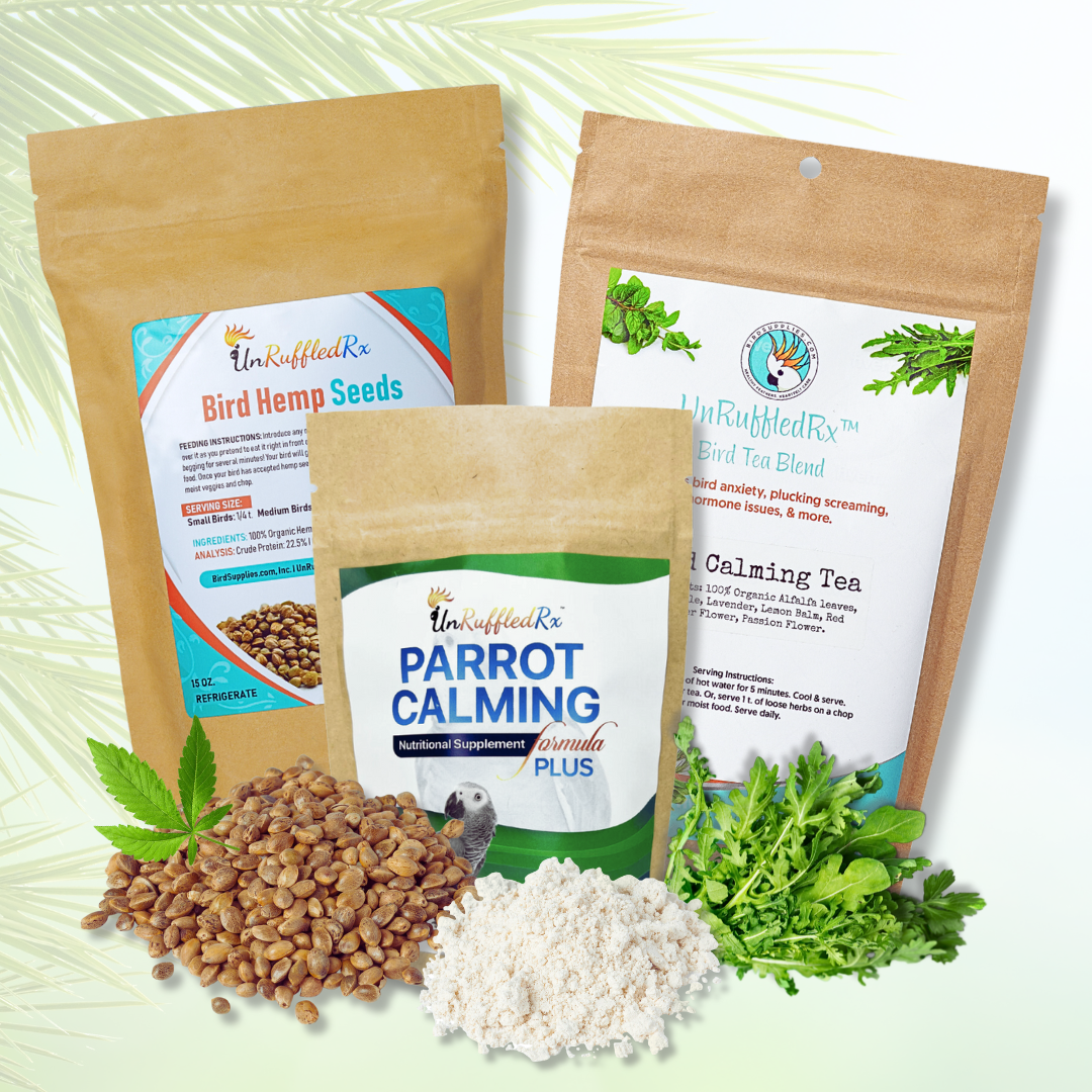 UnRuffledRx Parrot Calming Bundle for Bird Anxiety