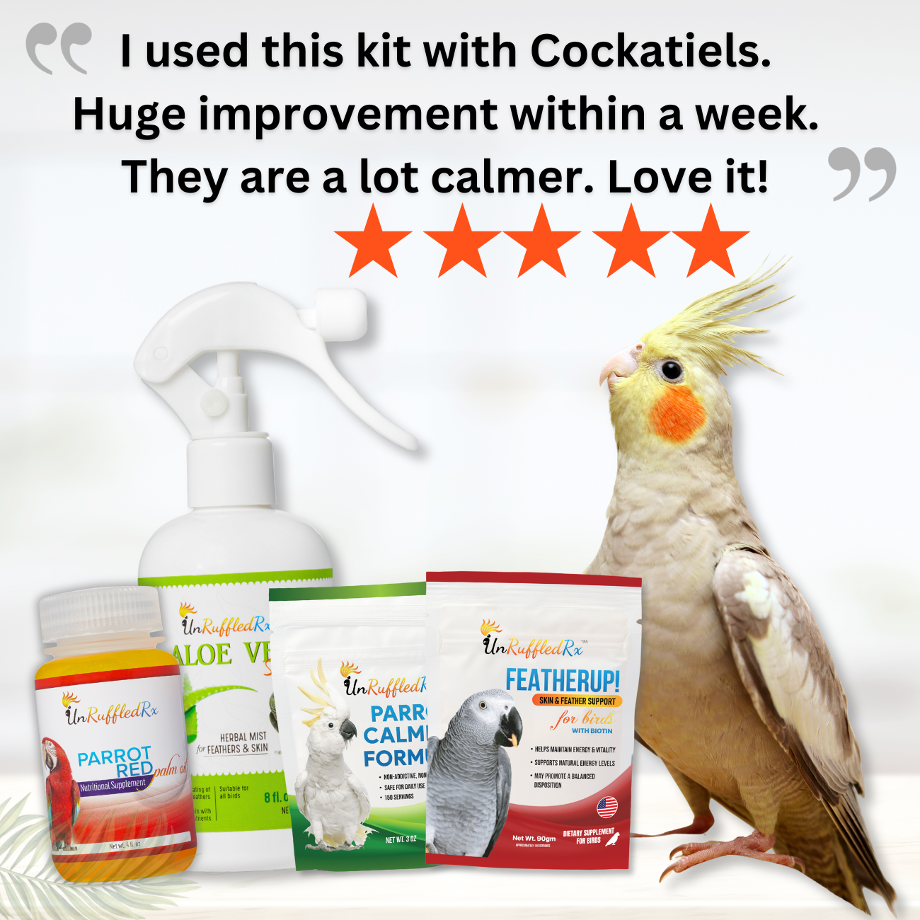 UnRuffledRx Bird Feather & Skin Wellness Kit