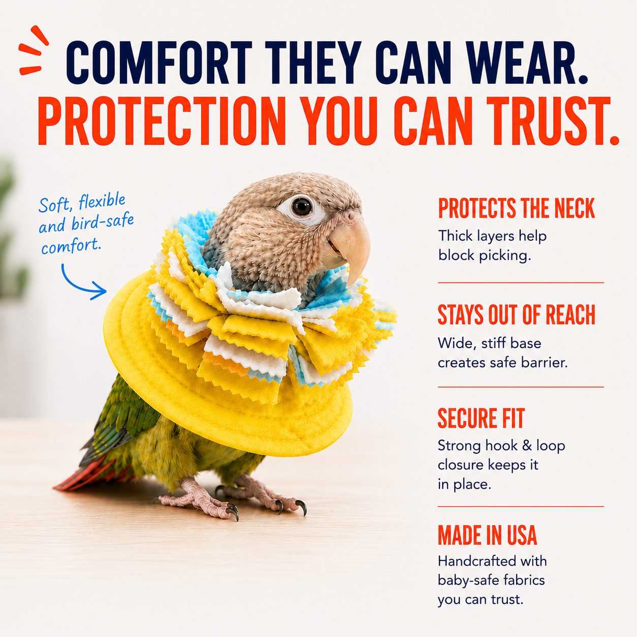 Fringy Cone Bird Collar | Break the Mutilation Cycle
