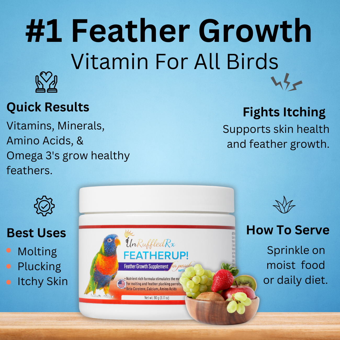 FeatherUp bird feather growth supplement