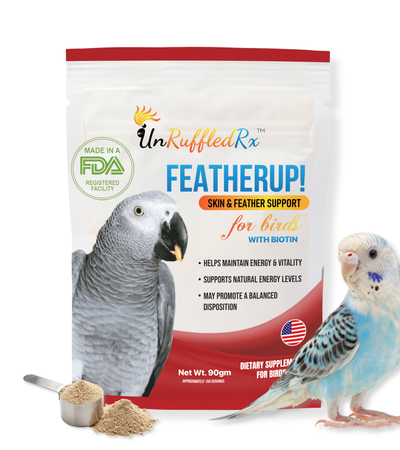 UnRuffledRx FeatherUp! Bird Vitamins for Picky Eaters, 90 gm