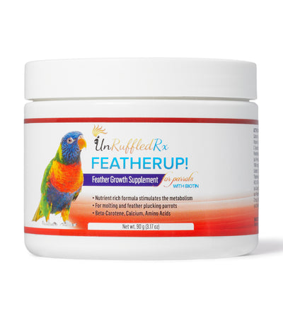 UnRuffledRx FeatherUp! Bird Vitamins Feather Growth Supplement, 90 gm. - BirdSupplies.com