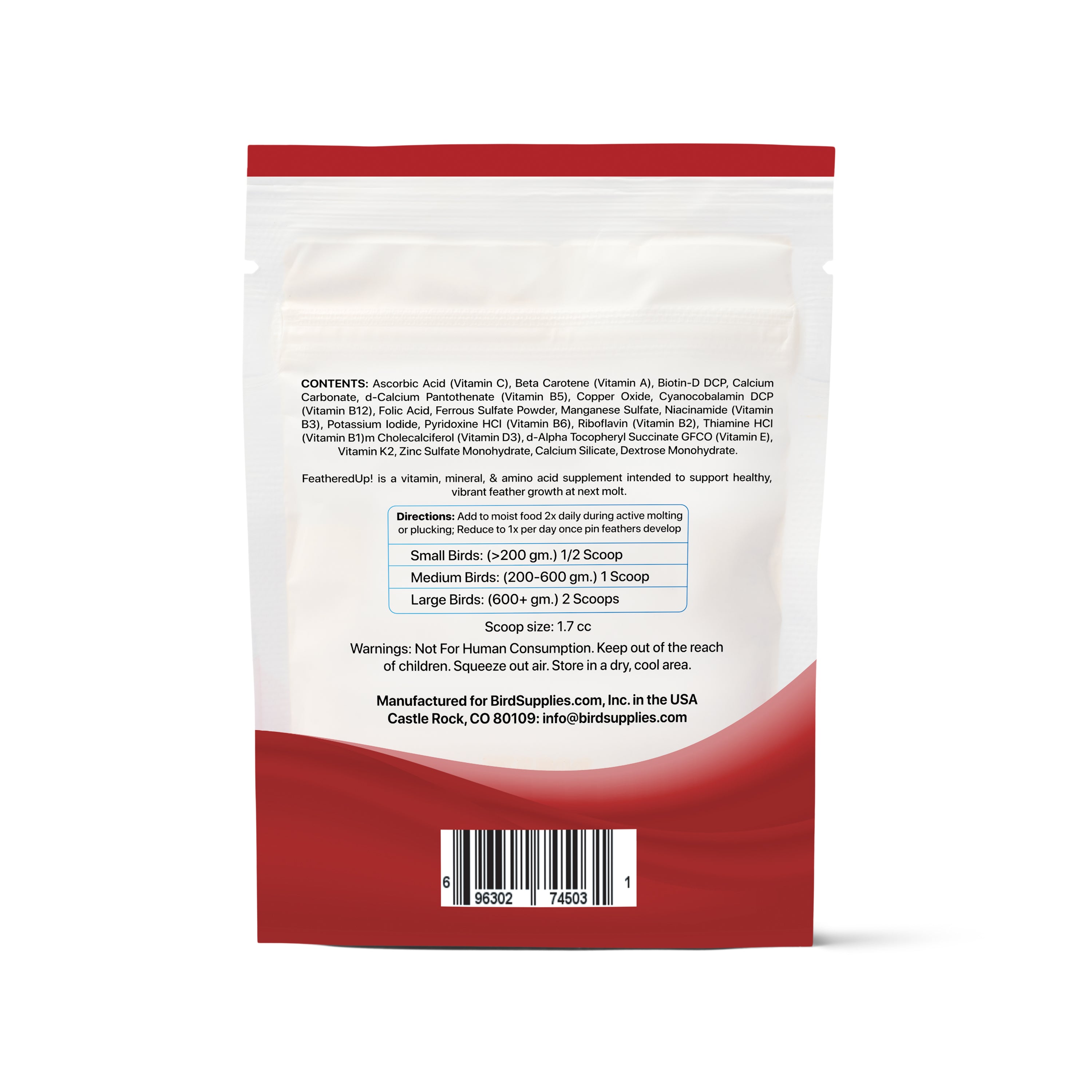UnRuffledRx FeatherUp! Bird Vitamins, 90 gm