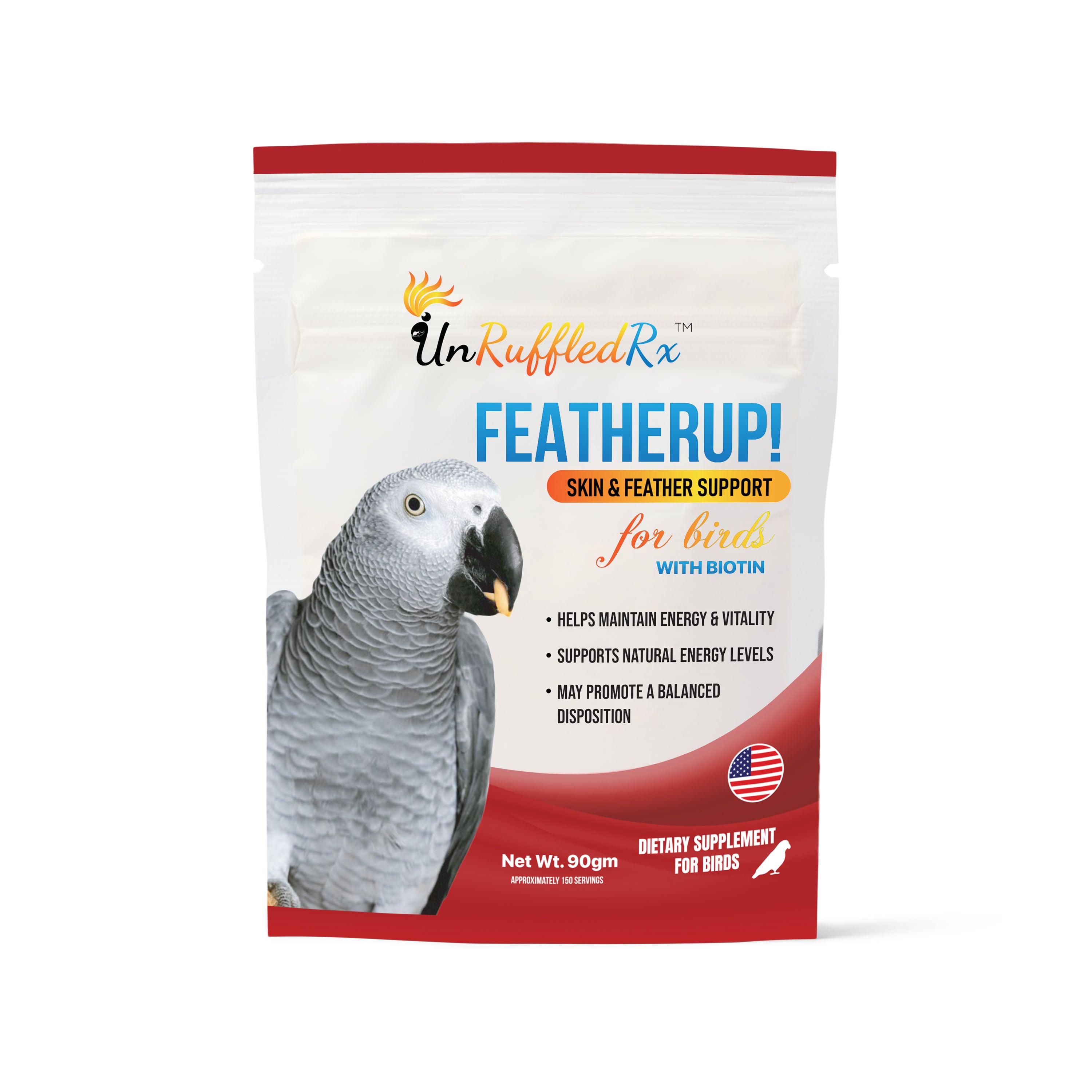 UnRuffledRx FeatherUp! Bird Vitamins, 90 gm