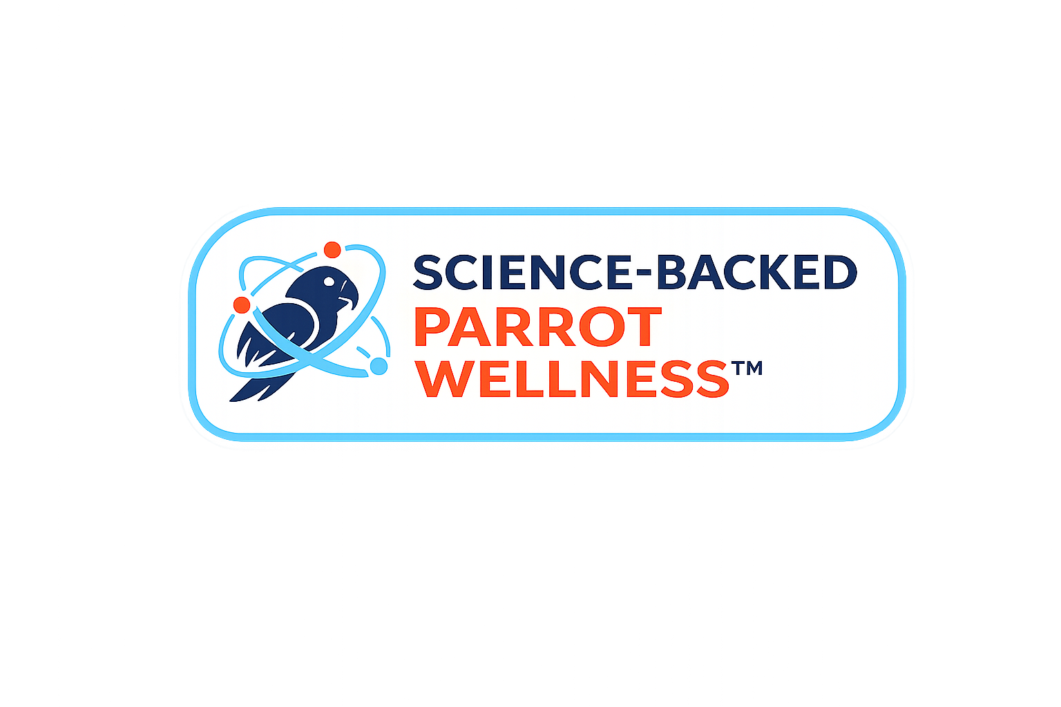Logo for Science-Backed Parrot Wellness on a white background