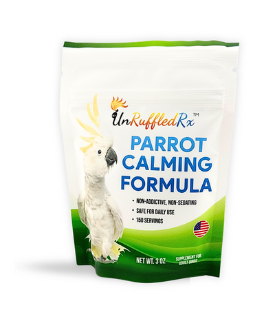 UnRuffledRx Parrot Calming Supplement pouch, 3oz for bird anxiety relief