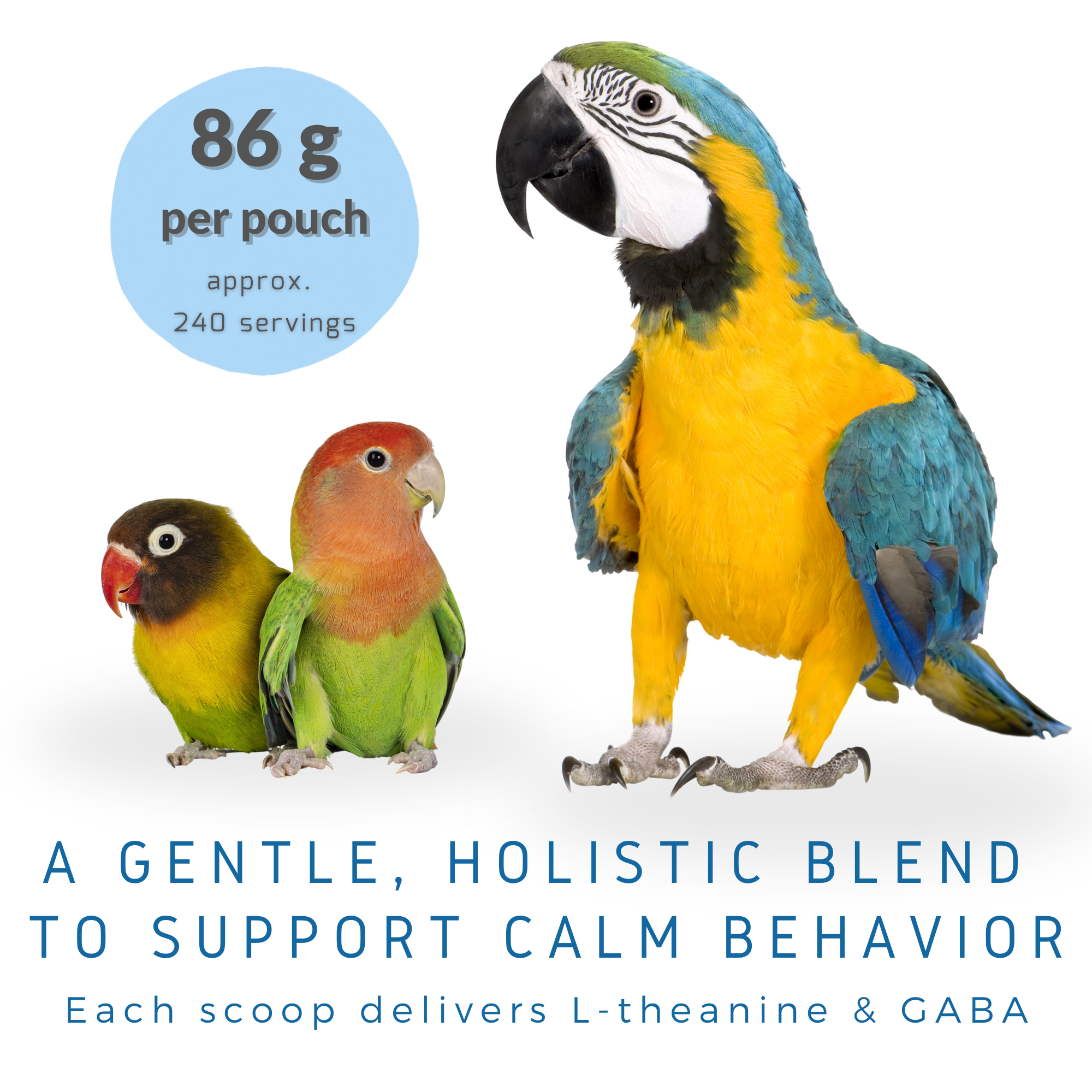 UnRuffledRx™ Parrot Calming Formula: Supplement for Bird Anxiety, 3 oz.