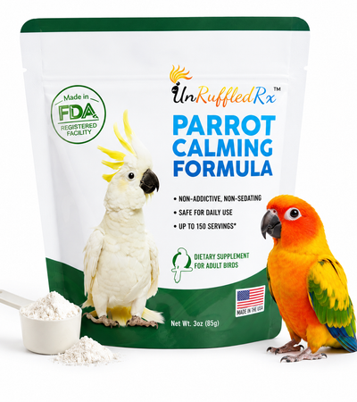 UnRuffledRx Parrot Calming Supplement for Bird Anxiety, 3oz