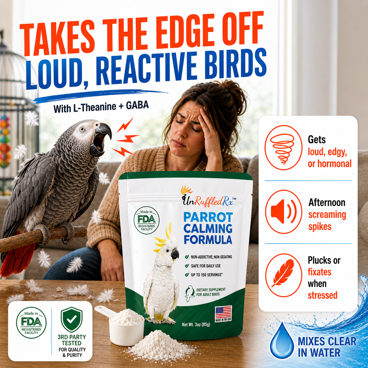 Parrot owners often experience loud , reactive birds and had trouble coping with their behavior problems