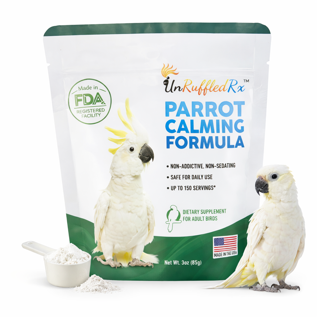 UnRuffledRx Parrot Calming Supplement for Bird Anxiety, 3oz