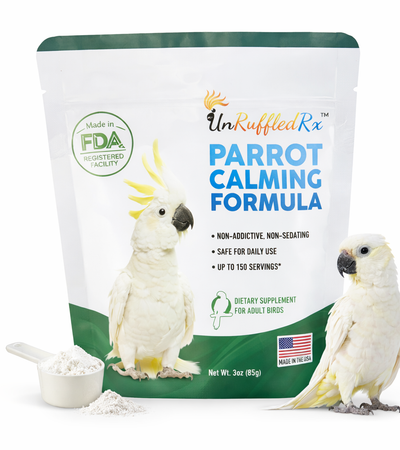 UnRuffledRx Parrot Calming Supplement for Bird Anxiety, 3oz