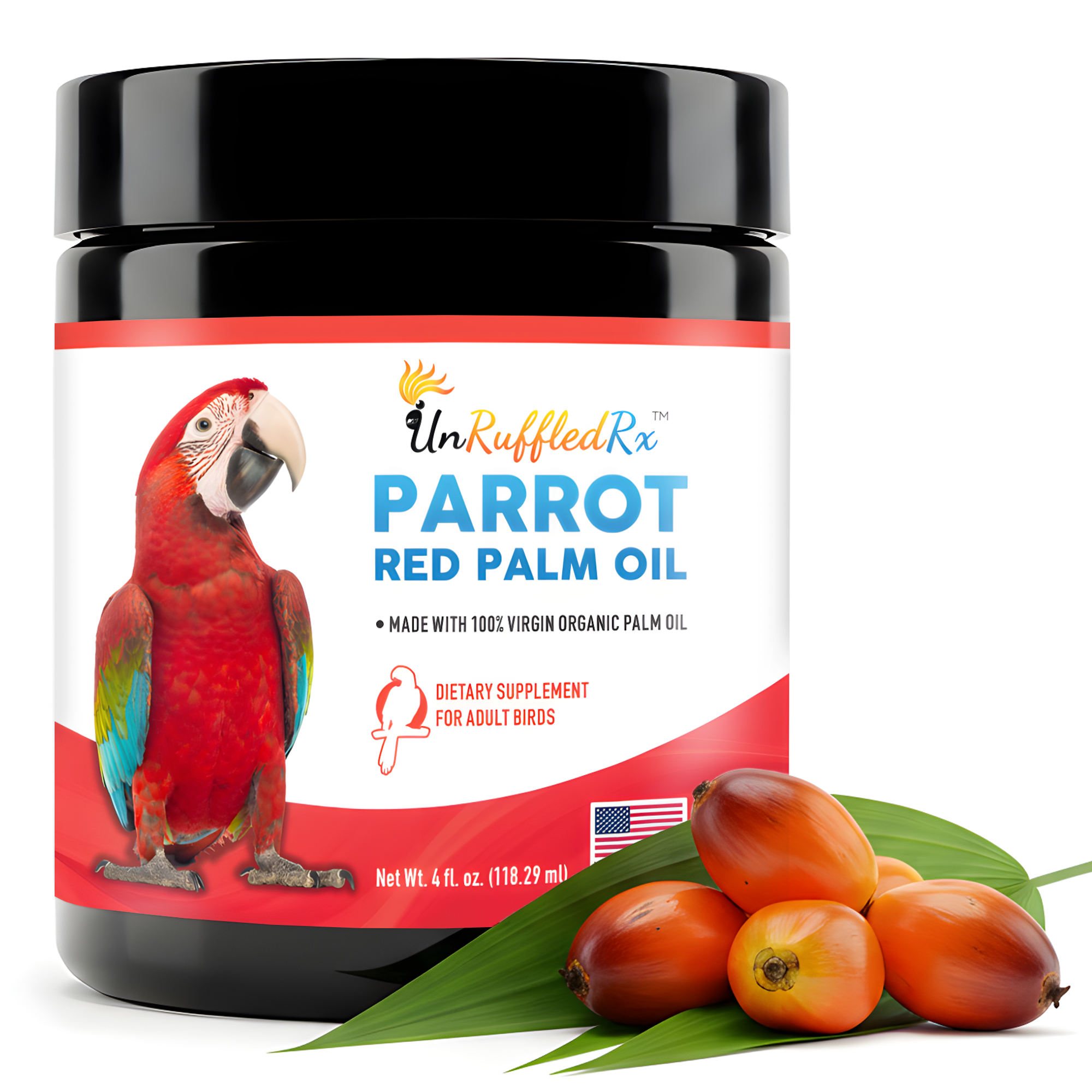 UnRuffledRx Red Palm Oil for Birds, 4 oz
