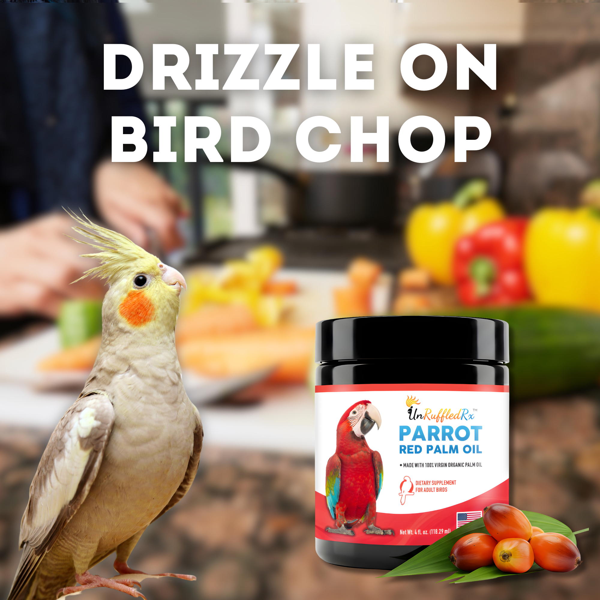 Parrot Red Palm Oil | Pro-Vitamin A & Sheen | UnRuffledRx™