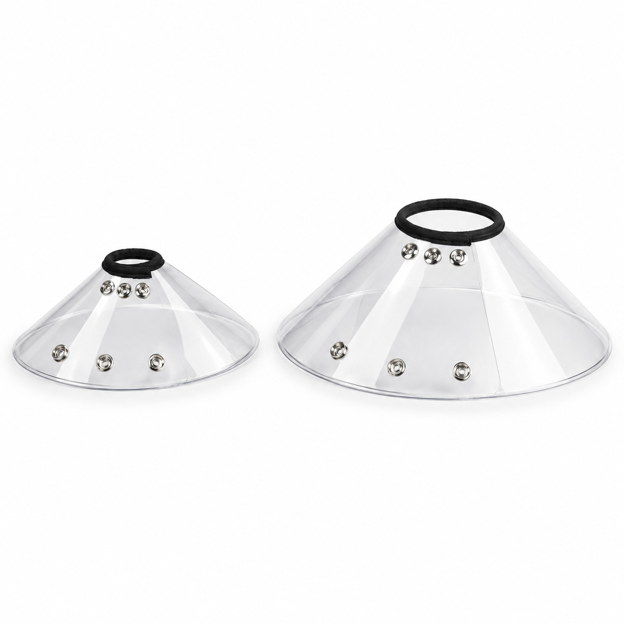 Two different sizes of Saf-T Shield bid collars