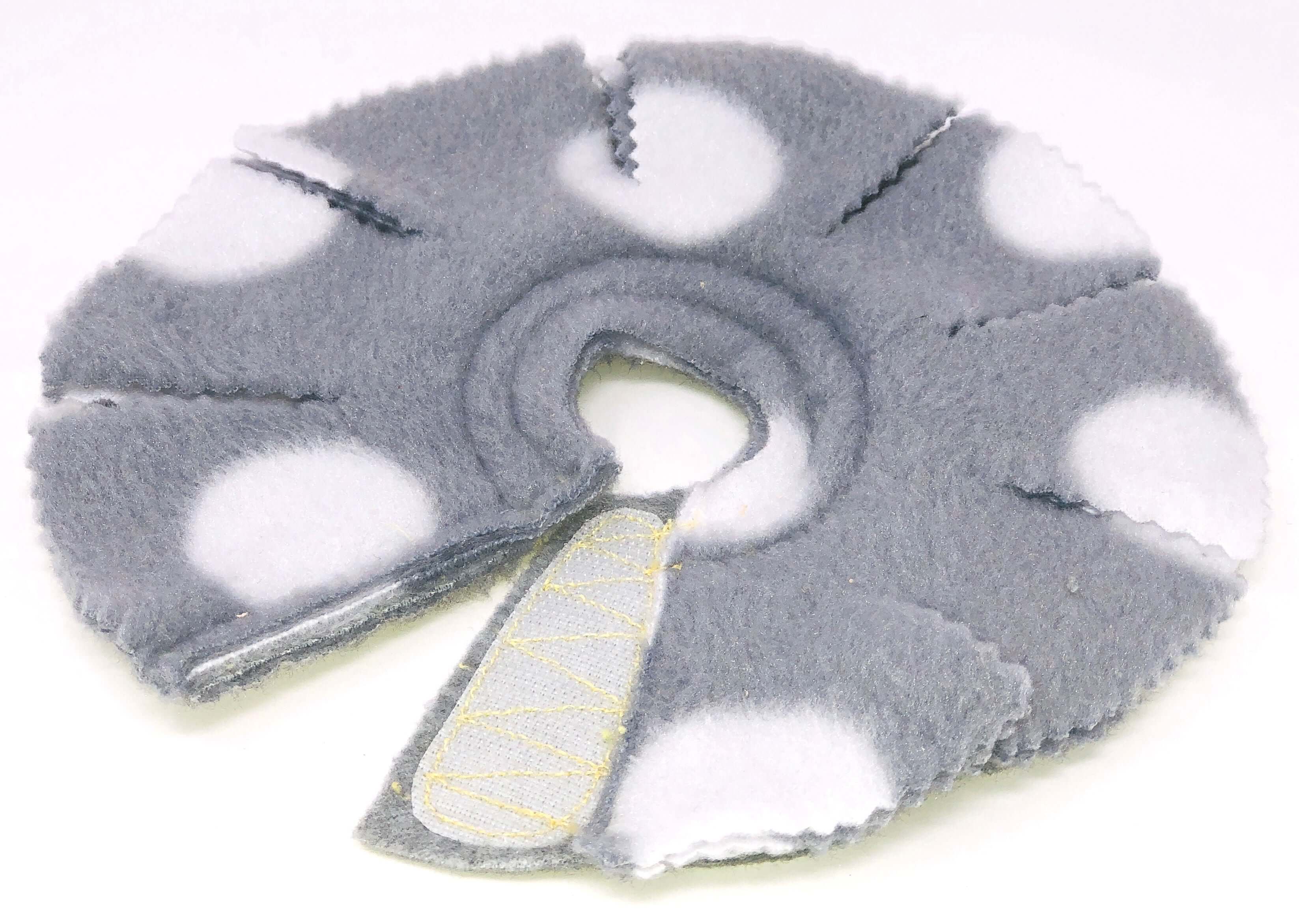 Gray Bird Collar for feather plucking top view