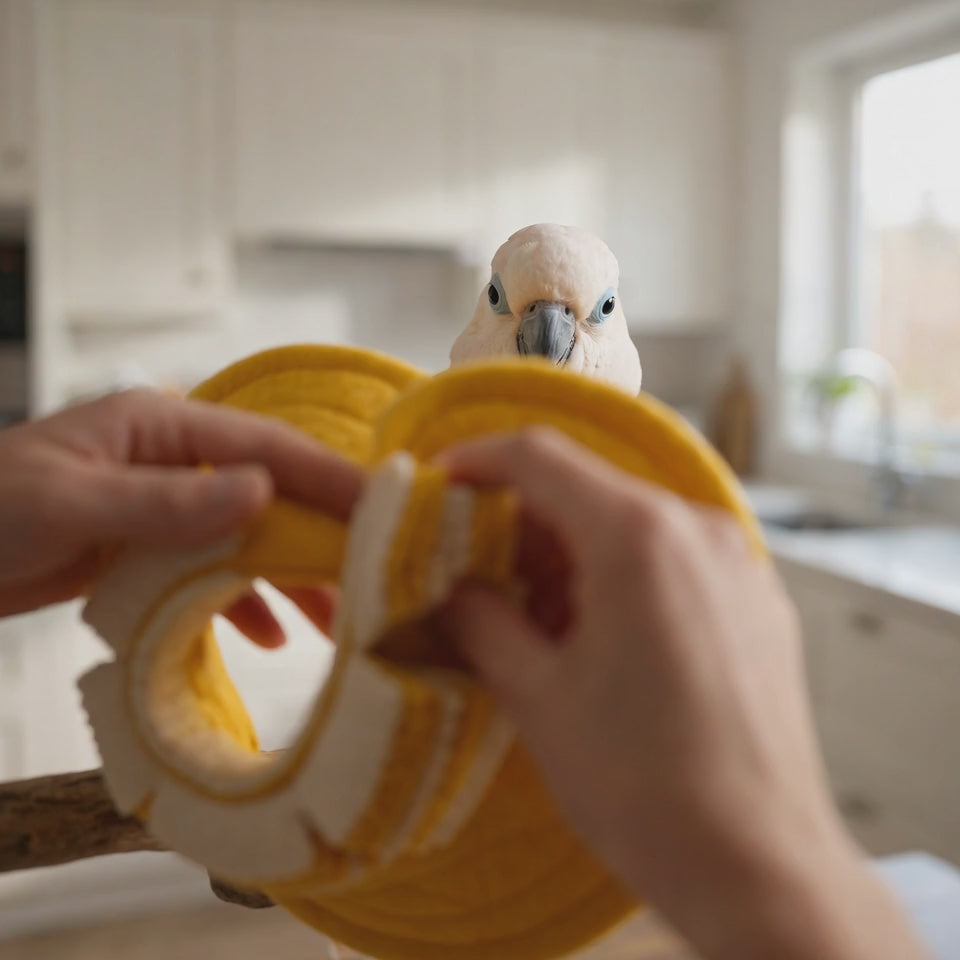 How to put on a bird collar