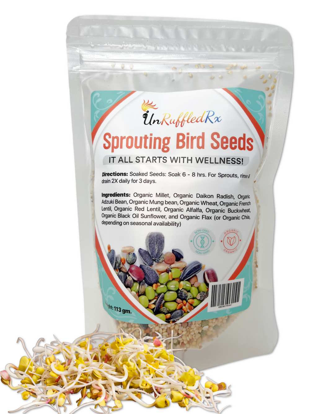 Buy UnRuffledRx Organic Sprouting Seeds For Birds